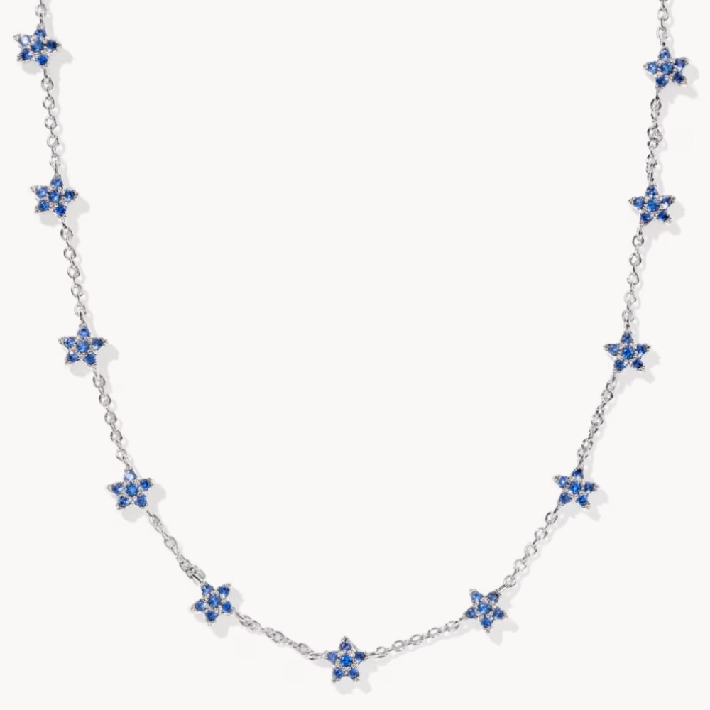 Kendra Scott Sierra Silver Star Crystal Strand Necklace